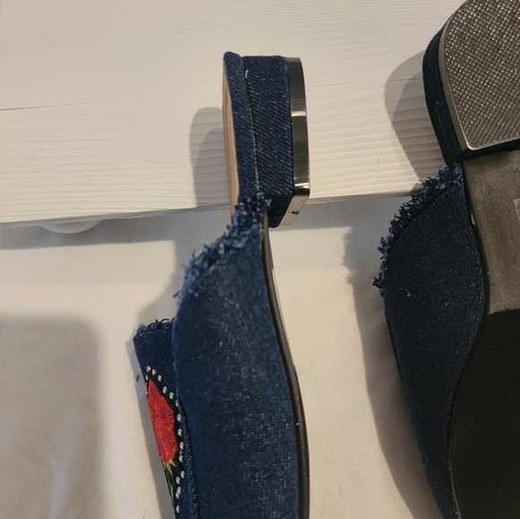 Yoki Dark Denim Studded Rose Mules - Picture 4 of 6